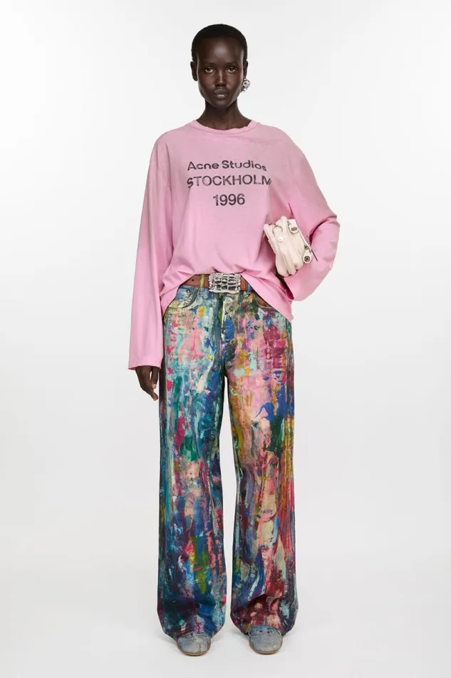 Acne Studios Baggy Fit Jeans 8211 1981F Bluemulti Woman Jeans