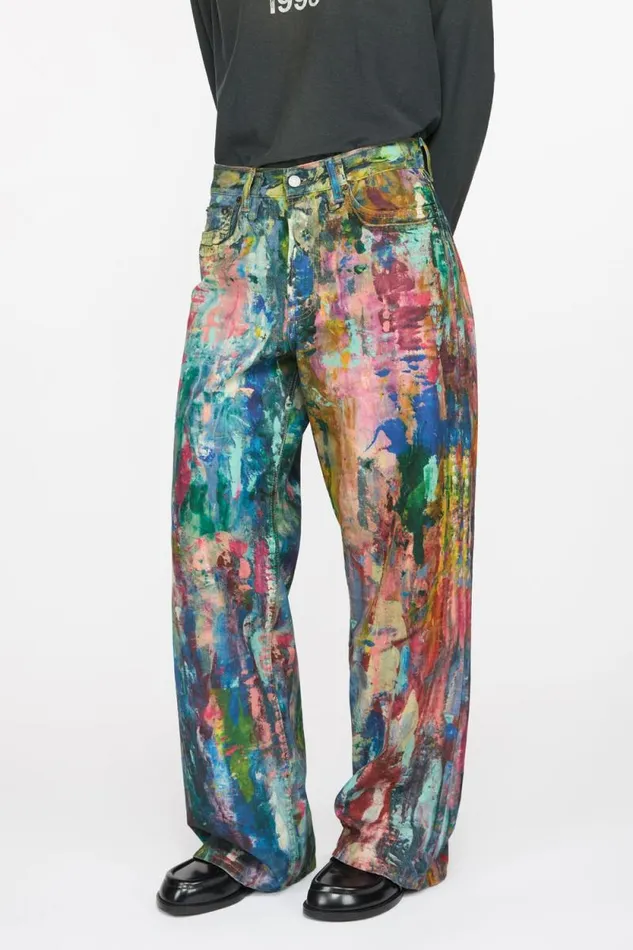 Acne Studios Baggy Fit Jeans 8211 1981F Bluemulti Woman Jeans