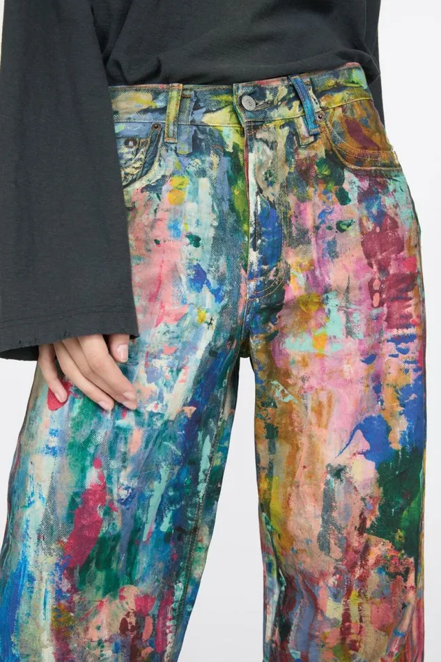 Acne Studios Baggy Fit Jeans 8211 1981F Bluemulti Woman Jeans