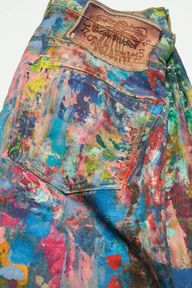 Acne Studios Baggy Fit Jeans 8211 1981F Bluemulti Woman Jeans