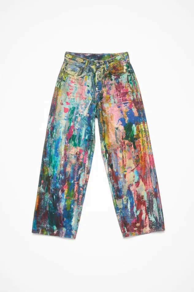 Acne Studios Baggy Fit Jeans 8211 1981F Bluemulti Woman Jeans
