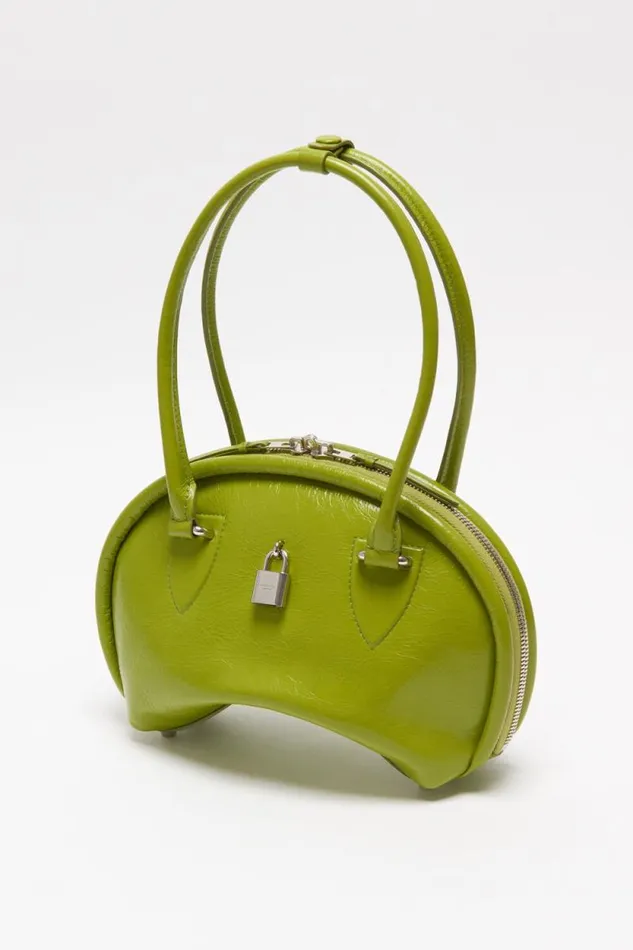 Acne Studios Bowlina Mini Shoulder Bag Lime Green Woman Bags