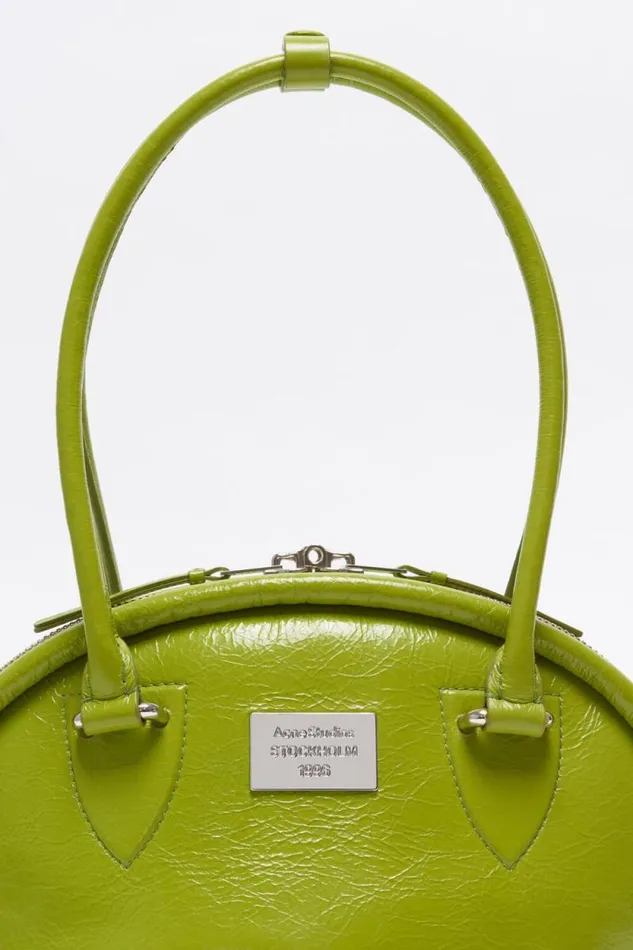 Acne Studios Bowlina Mini Shoulder Bag Lime Green Woman Bags