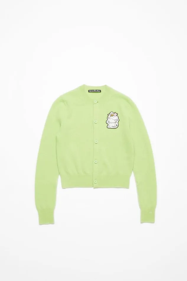 Acne Studios Cadigan Acne Studios X Moomin Pale Green Woman Knitwear