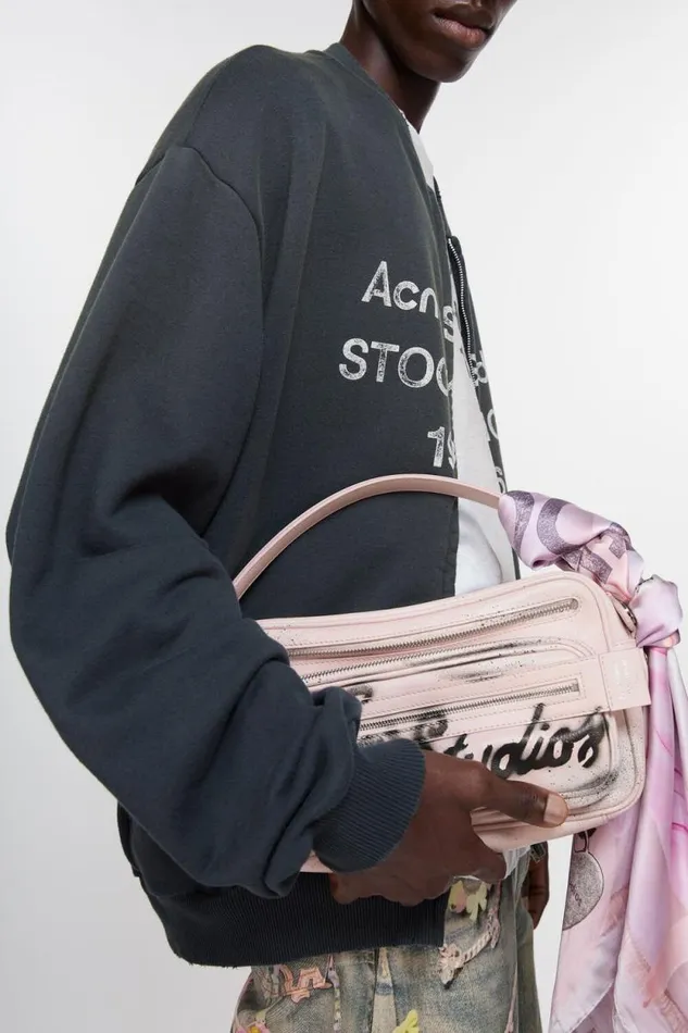 Acne Studios Camero Small Shoulder Bag Pale Pink Woman Bags