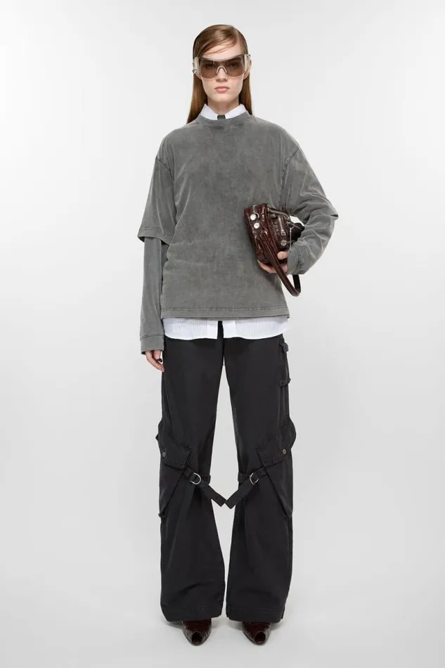 Acne Studios Cargo Trousers Charcoal Grey Woman Trousers