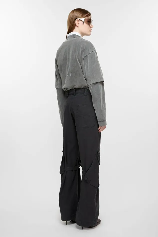 Acne Studios Cargo Trousers Charcoal Grey Woman Trousers