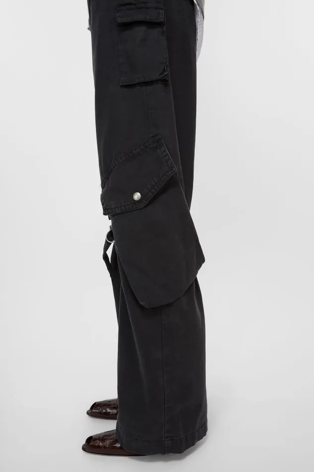 Acne Studios Cargo Trousers Charcoal Grey Woman Trousers