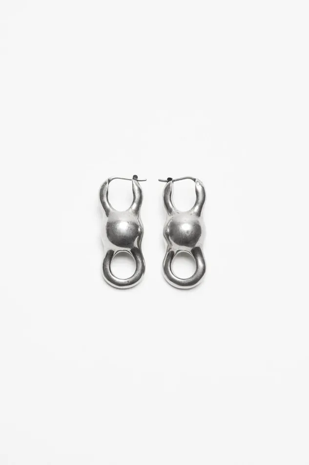 Acne Studios Chain Earrings Antique Silver Man Jewellery