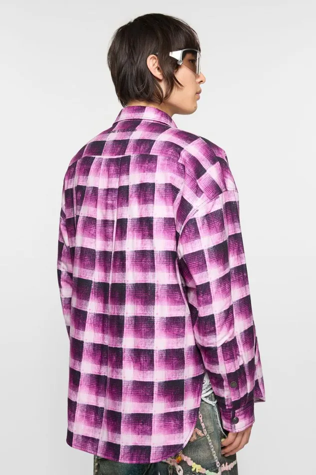 Acne Studios Check Buttonup Shirt Pink Man Outerwear