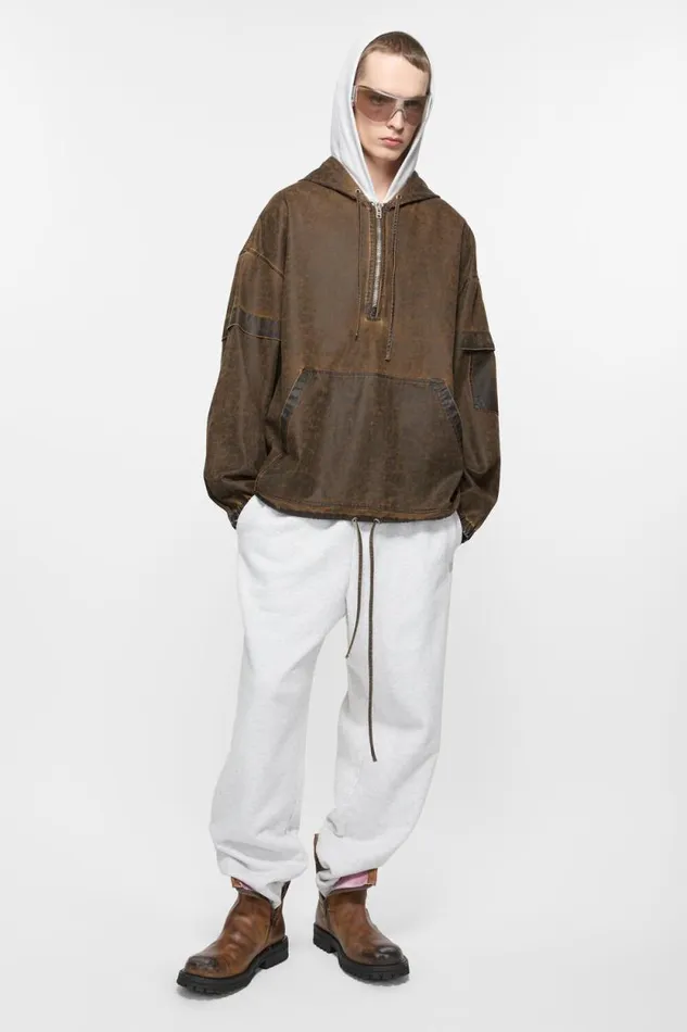 Acne Studios Cotton Sweatpants Pale Grey Melange Man Trousers