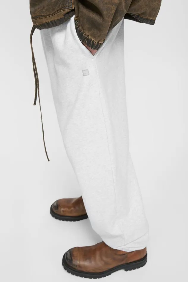 Acne Studios Cotton Sweatpants Pale Grey Melange Man Trousers
