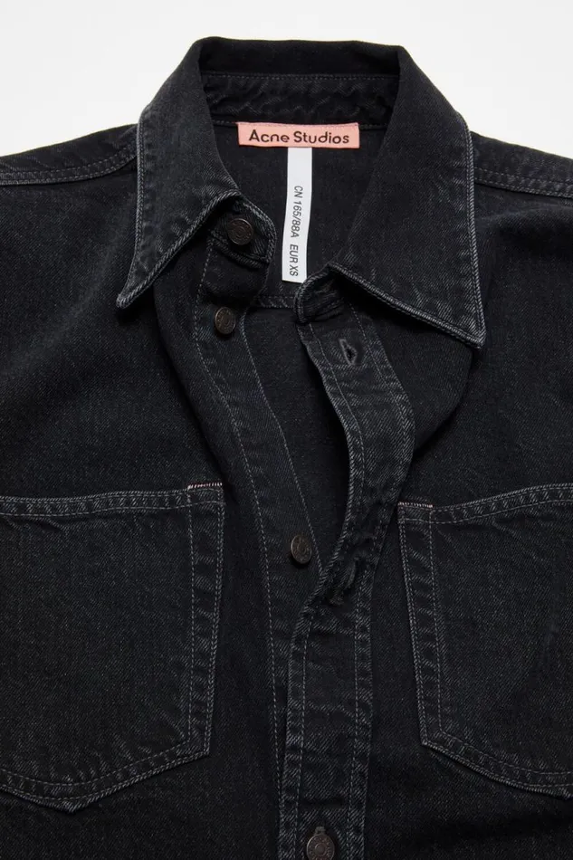 Acne Studios Denim Buttonup Shirt 8211 Relaxed Fit Black Man Shirts