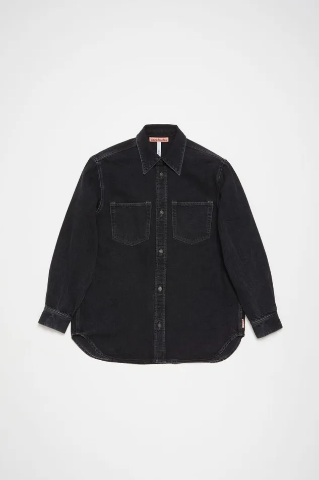 Acne Studios Denim Buttonup Shirt 8211 Relaxed Fit Black Man Shirts