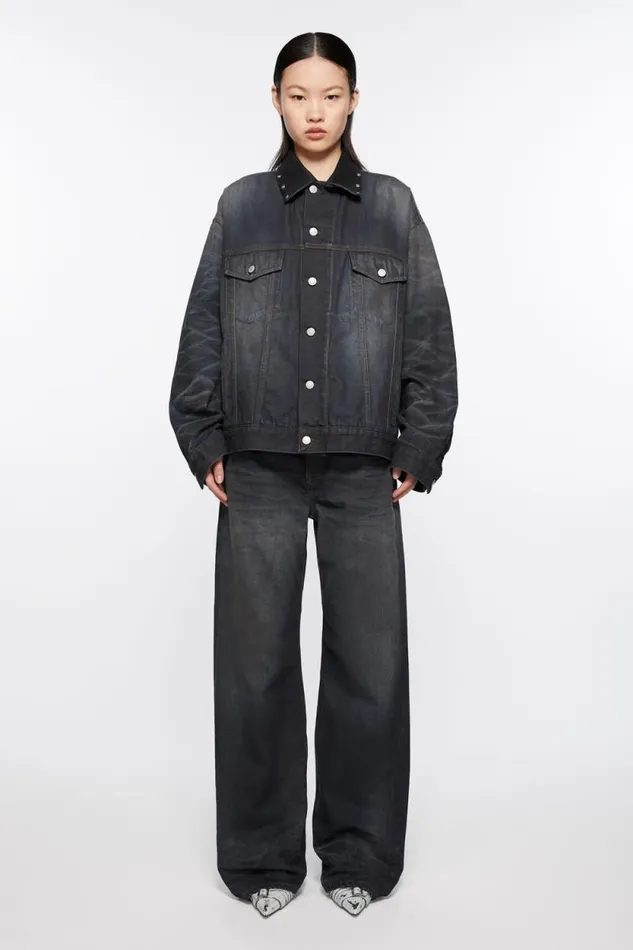 Acne Studios Denim Jacket 8211 Oversized Fit Dark Blue Woman Outerwear