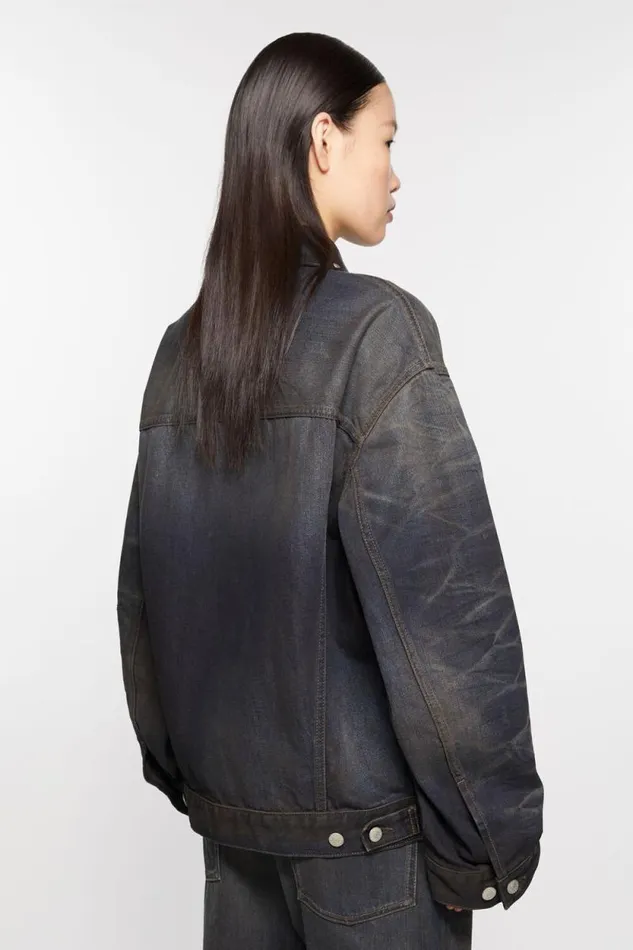 Acne Studios Denim Jacket 8211 Oversized Fit Dark Blue Woman Outerwear