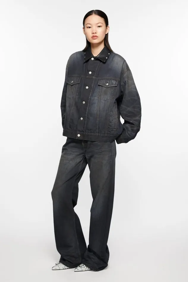 Acne Studios Denim Jacket 8211 Oversized Fit Dark Blue Woman Outerwear