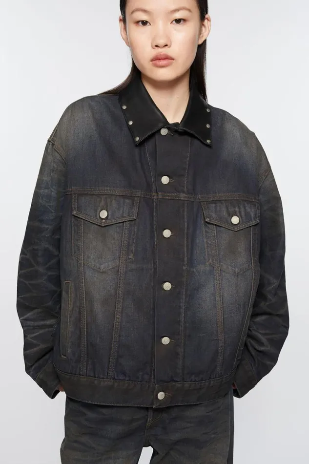 Acne Studios Denim Jacket 8211 Oversized Fit Dark Blue Woman Outerwear