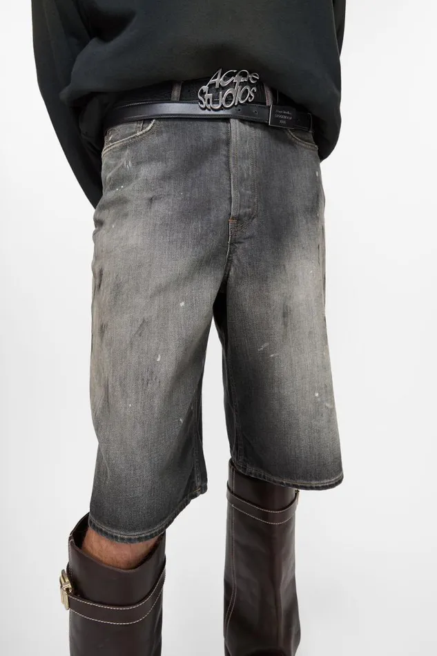 Acne Studios Denim Shorts 8211 Loose Fit Black Man Shorts