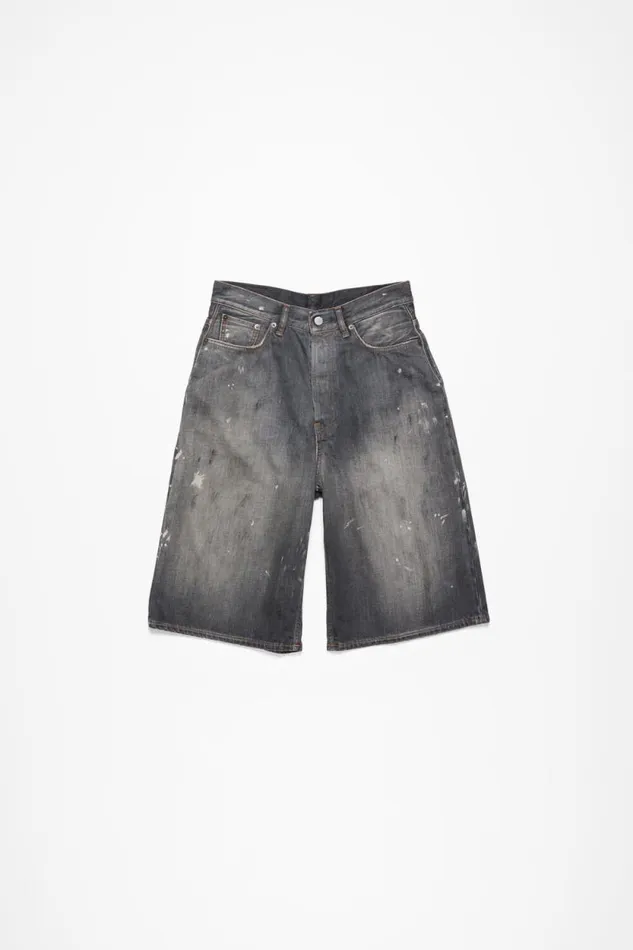 Acne Studios Denim Shorts 8211 Loose Fit Black Man Shorts