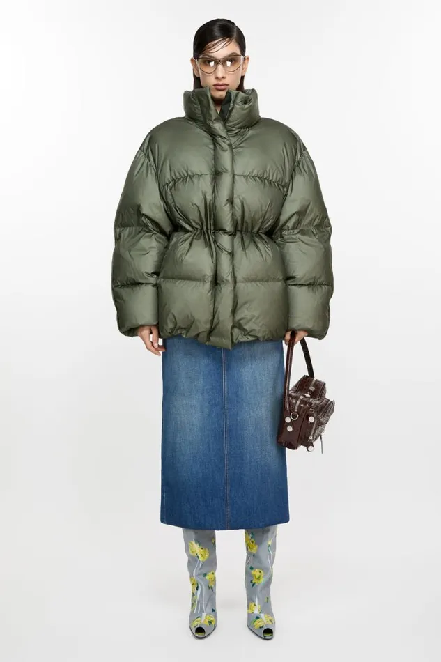 Acne Studios Down Jacket Dark Green Woman Outerwear