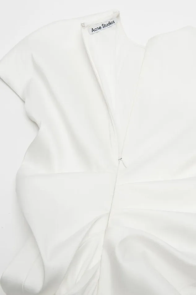 Acne Studios Draped Tshirt Dress Optic White Woman Dresses