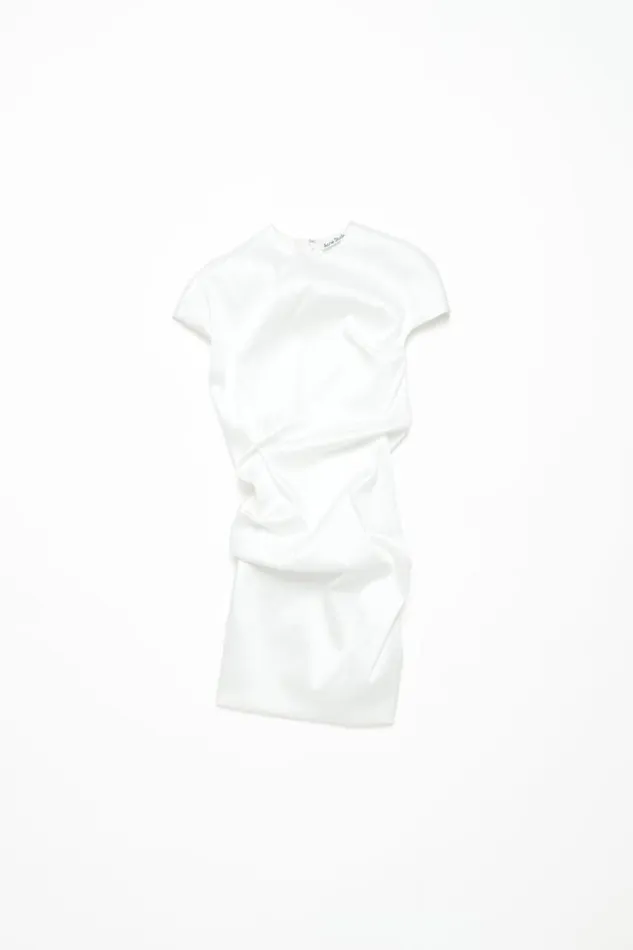 Acne Studios Draped Tshirt Dress Optic White Woman Dresses