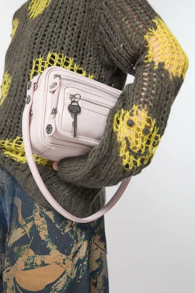 Acne Studios Embroidered Mohair Jumper Greyyellow Woman Knitwear