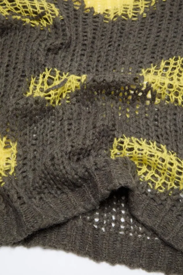 Acne Studios Embroidered Mohair Jumper Greyyellow Woman Knitwear