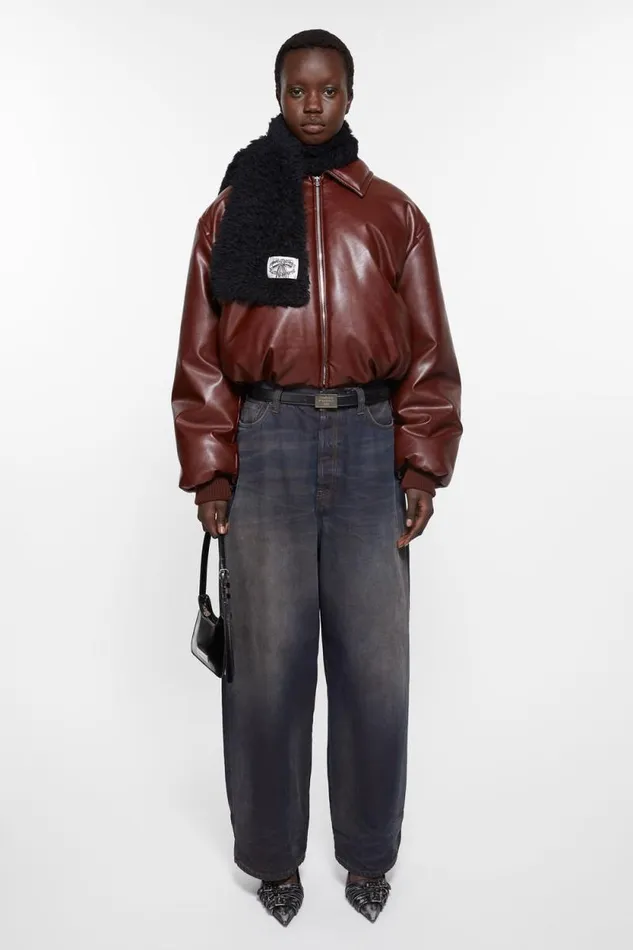 Acne Studios Fluffy Scarf 8211 Narrow Black Man Scarves