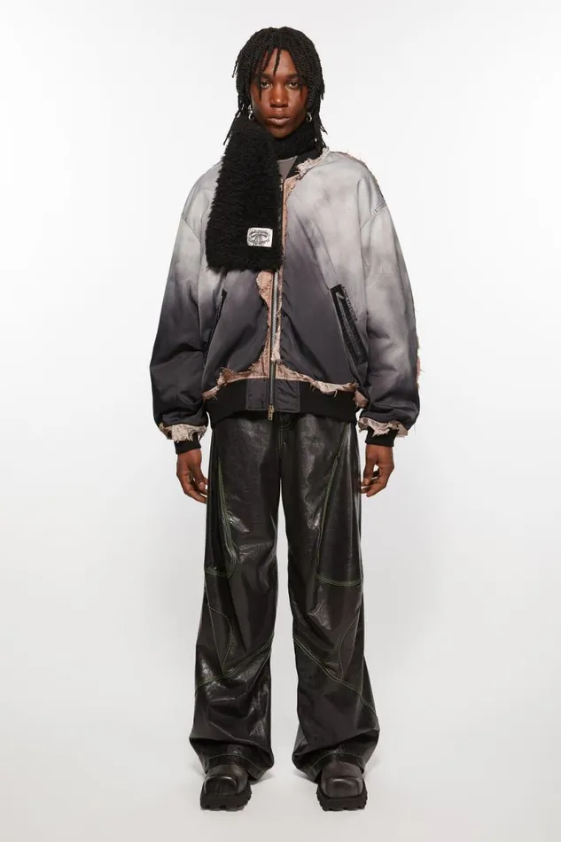 Acne Studios Fluffy Scarf 8211 Narrow Black Man Scarves