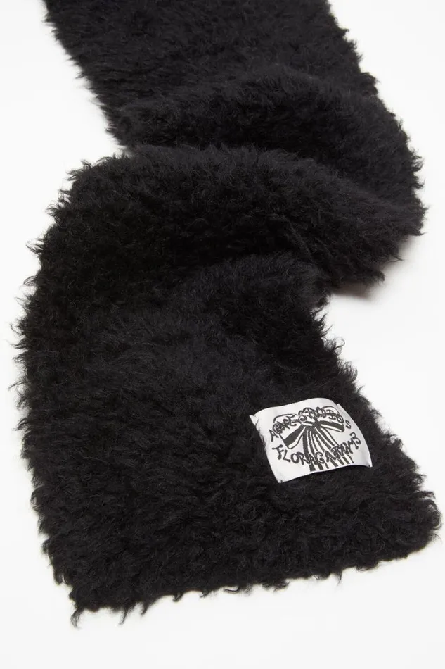 Acne Studios Fluffy Scarf 8211 Narrow Black Man Scarves