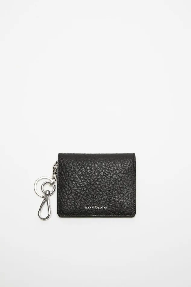 Acne Studios Folded Leather Wallet Black Man Small Leather Goods