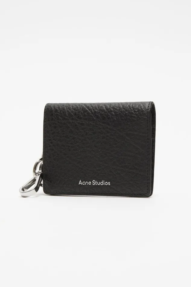 Acne Studios Folded Leather Wallet Black Man Small Leather Goods