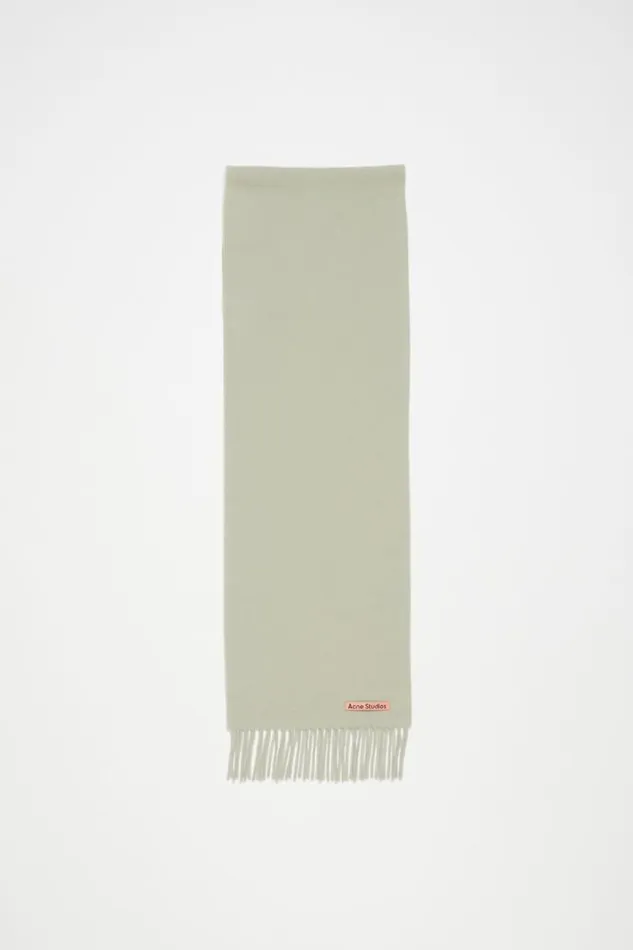 Acne Studios Fringe Wool Scarf 8211 Skinny Light Green Woman Scarves