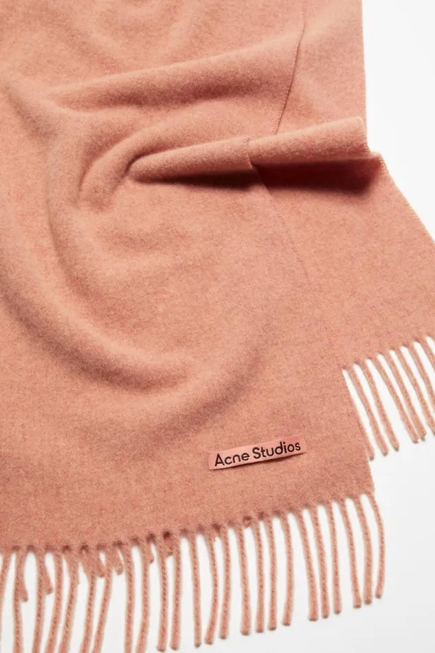 Acne Studios Fringe Wool Scarf Narrow Rose Melange Man Scarves
