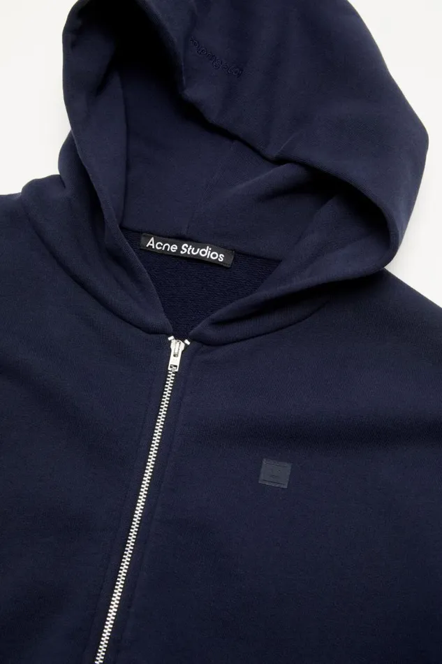 Acne Studios Hooded Zipper Sweater Navy Blue Woman Sweatshirts