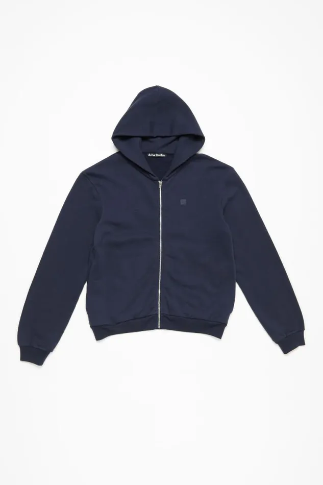 Acne Studios Hooded Zipper Sweater Navy Blue Woman Sweatshirts