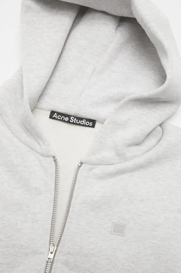 Acne Studios Hooded Zipper Sweater Pale Grey Melange Woman Sweatshirts
