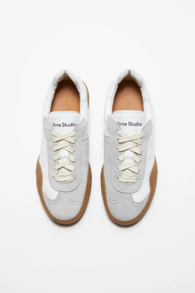 Acne Studios Laceup Sneakers Whitebrown Man Shoes
