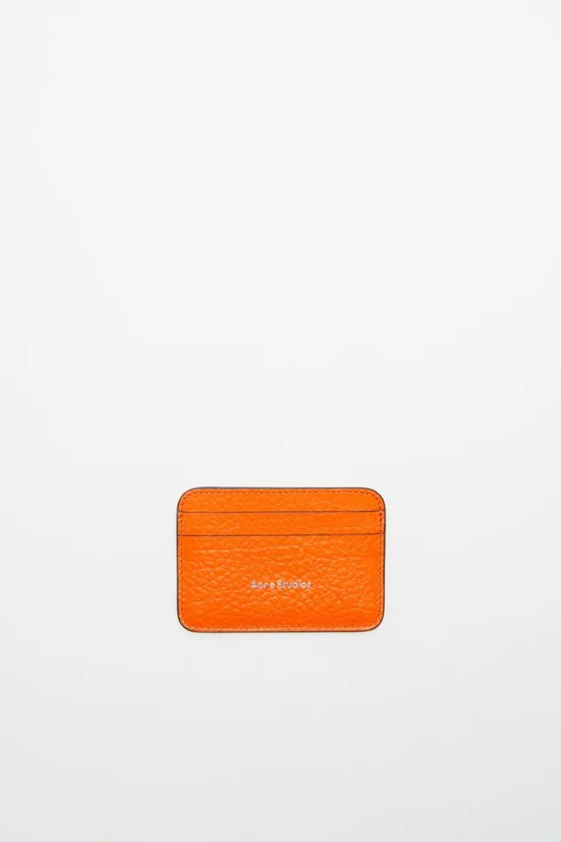 Acne Studios Leather Card Holder Bright Orange Man Small Leather Goods