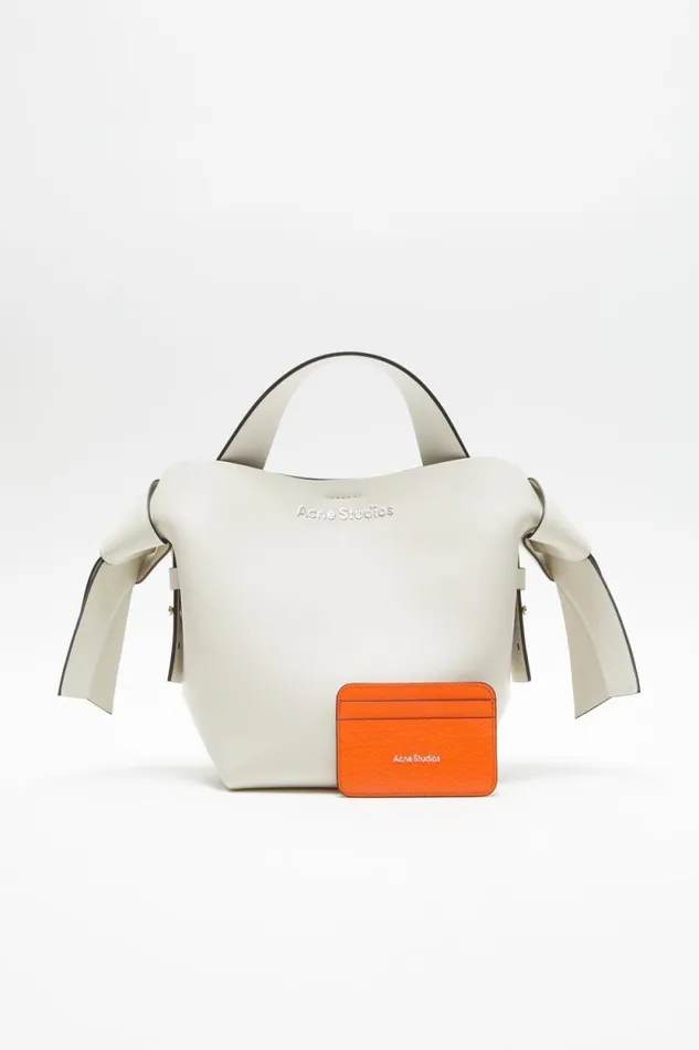 Acne Studios Leather Card Holder Bright Orange Man Small Leather Goods