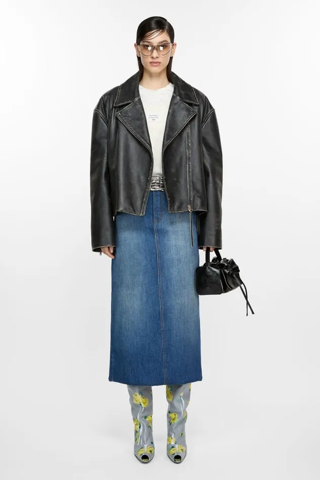 Acne Studios Leather Jacket Black Woman Outerwear