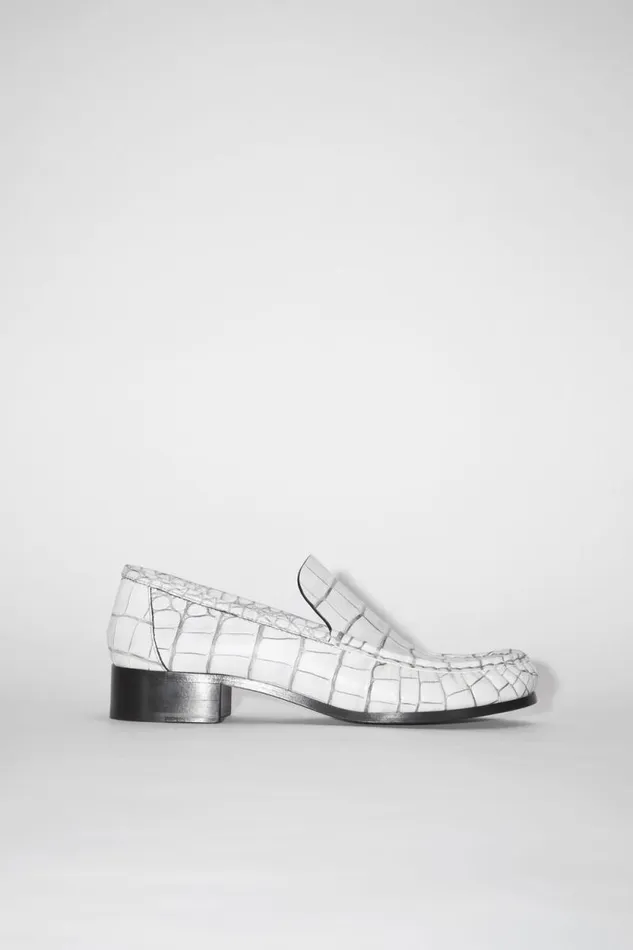 Acne Studios Leather Loafers Off White Woman Shoes