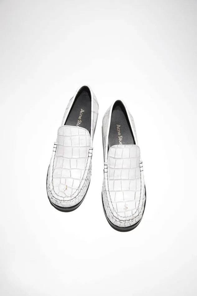Acne Studios Leather Loafers Off White Woman Shoes