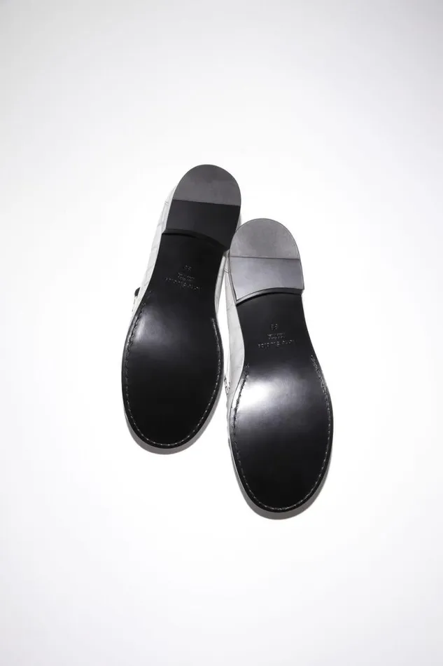 Acne Studios Leather Loafers Off White Woman Shoes