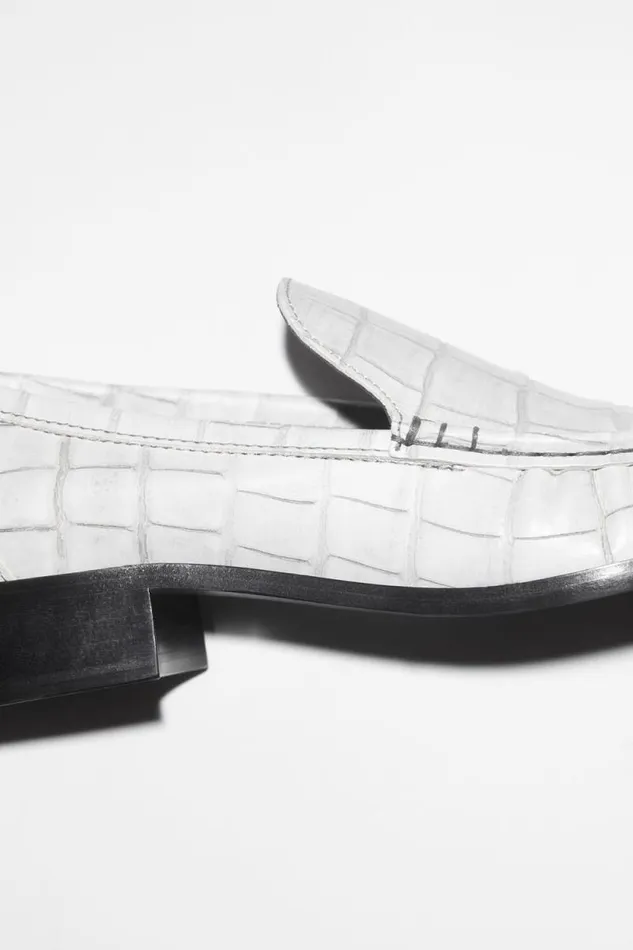 Acne Studios Leather Loafers Off White Woman Shoes