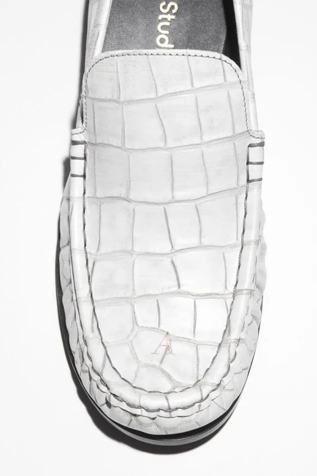 Acne Studios Leather Loafers Off White Woman Shoes