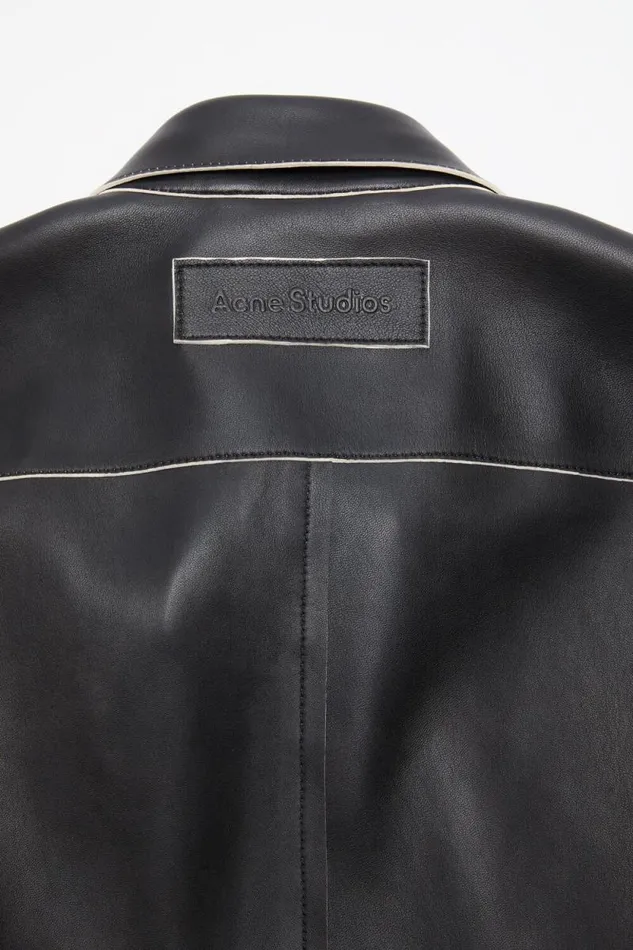 Acne Studios Leather Shirt Jacket Black Man Outerwear