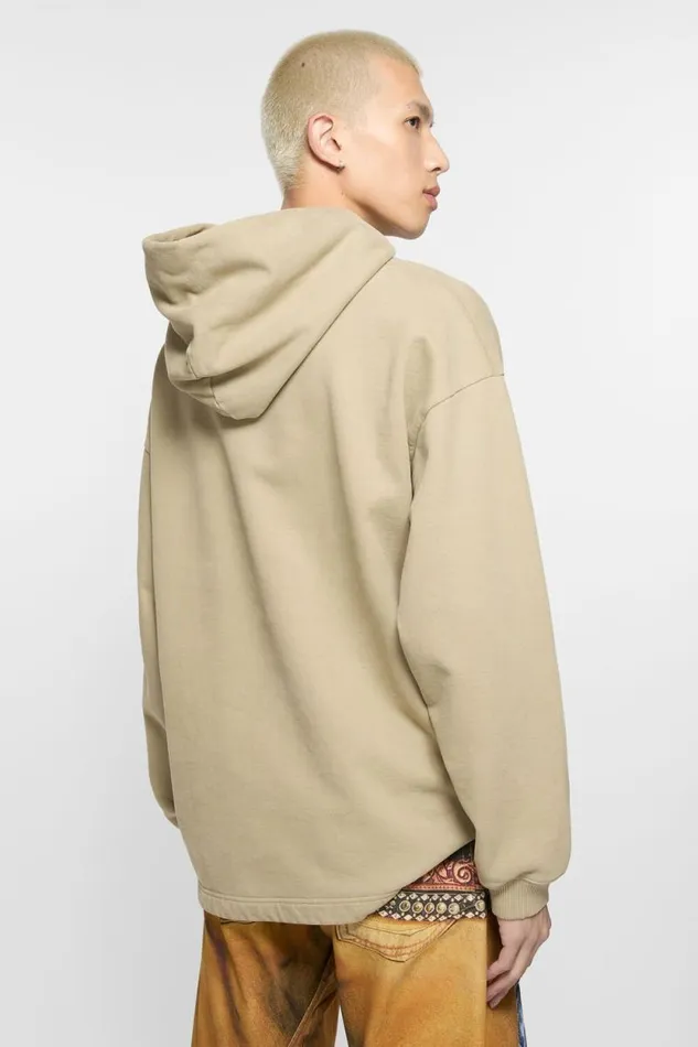 Acne Studios Logo Hooded Sweatshirt Sand Beige Man Sweatshirts